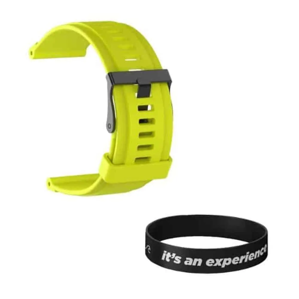 Yellow Silicone Strap for Suunto Core + Free Wristband Combo