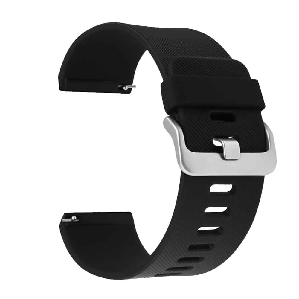 22mm Quick Release Silicone Strap - Black, S/M