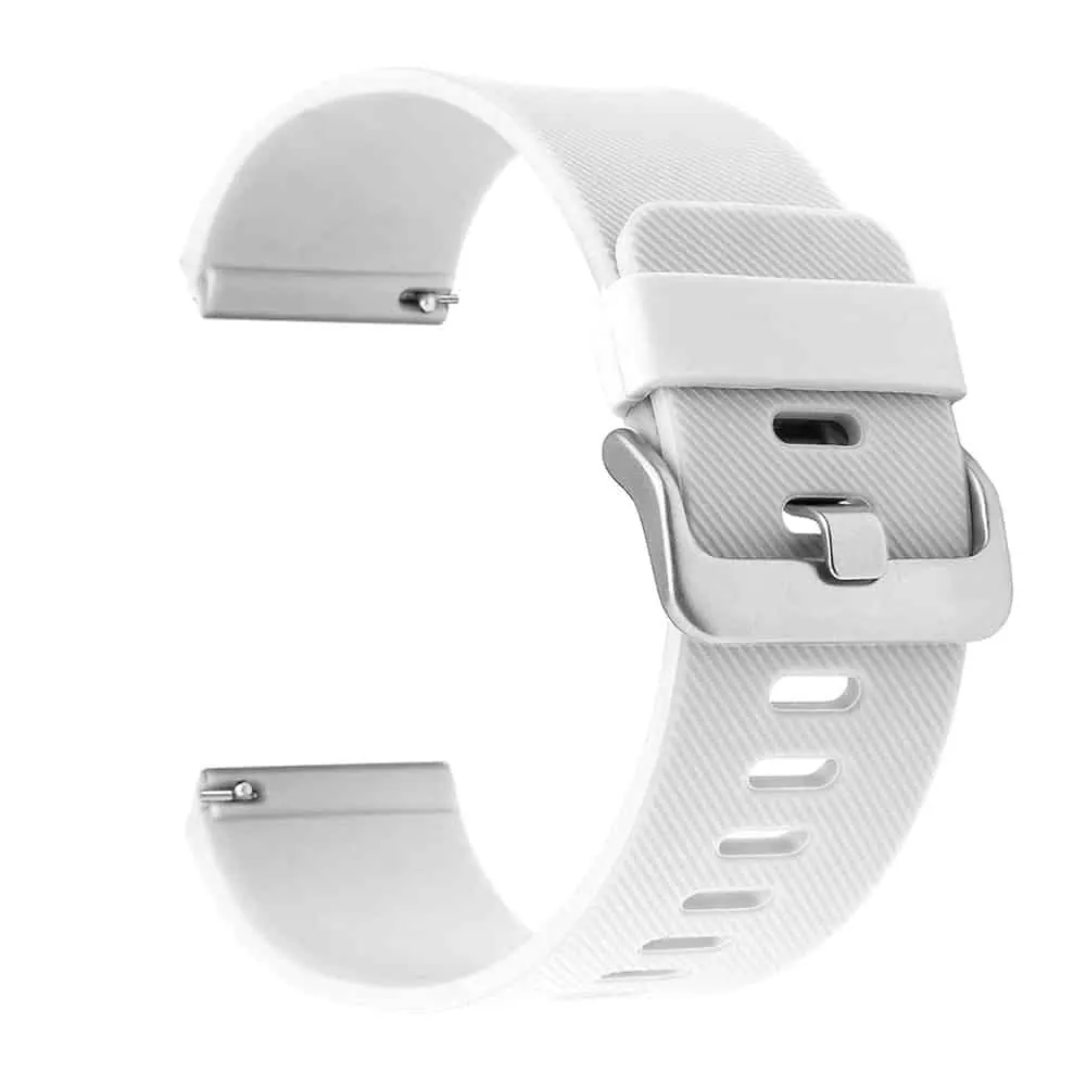 22mm Quick Release Silicone Strap - White, M/L