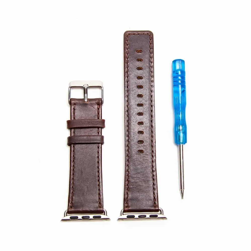 38/40/41mm Apple Watch Leather Strap - Dark Brown