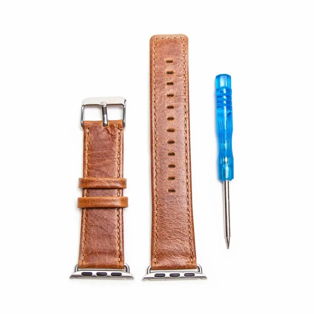 38/40/41mm Apple Watch Leather Strap - Light Brown