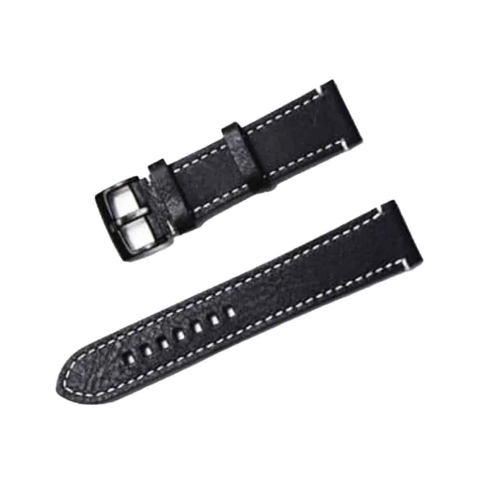 22mm PinFit Leather Strap - Black
