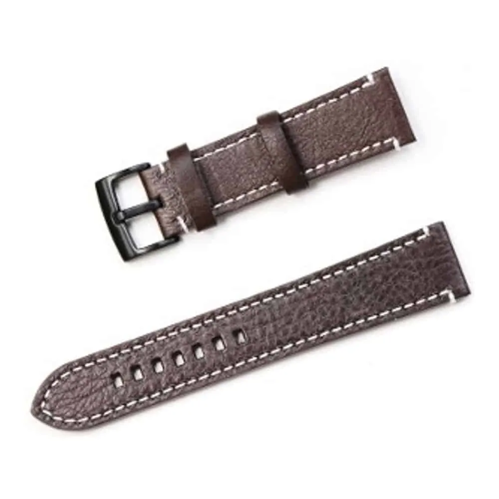 22mm PinFit Leather Strap - Dark Brown