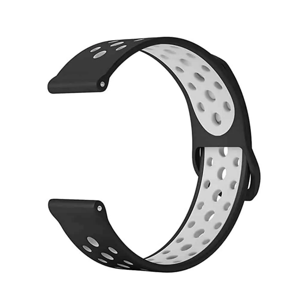 18mm Quick Release Silicone Strap - Black & White