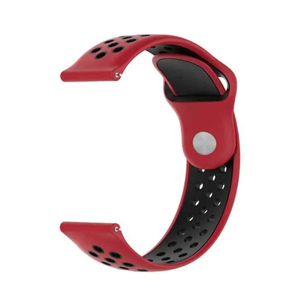 18mm Quick Release Silicone Strap - Red & Black