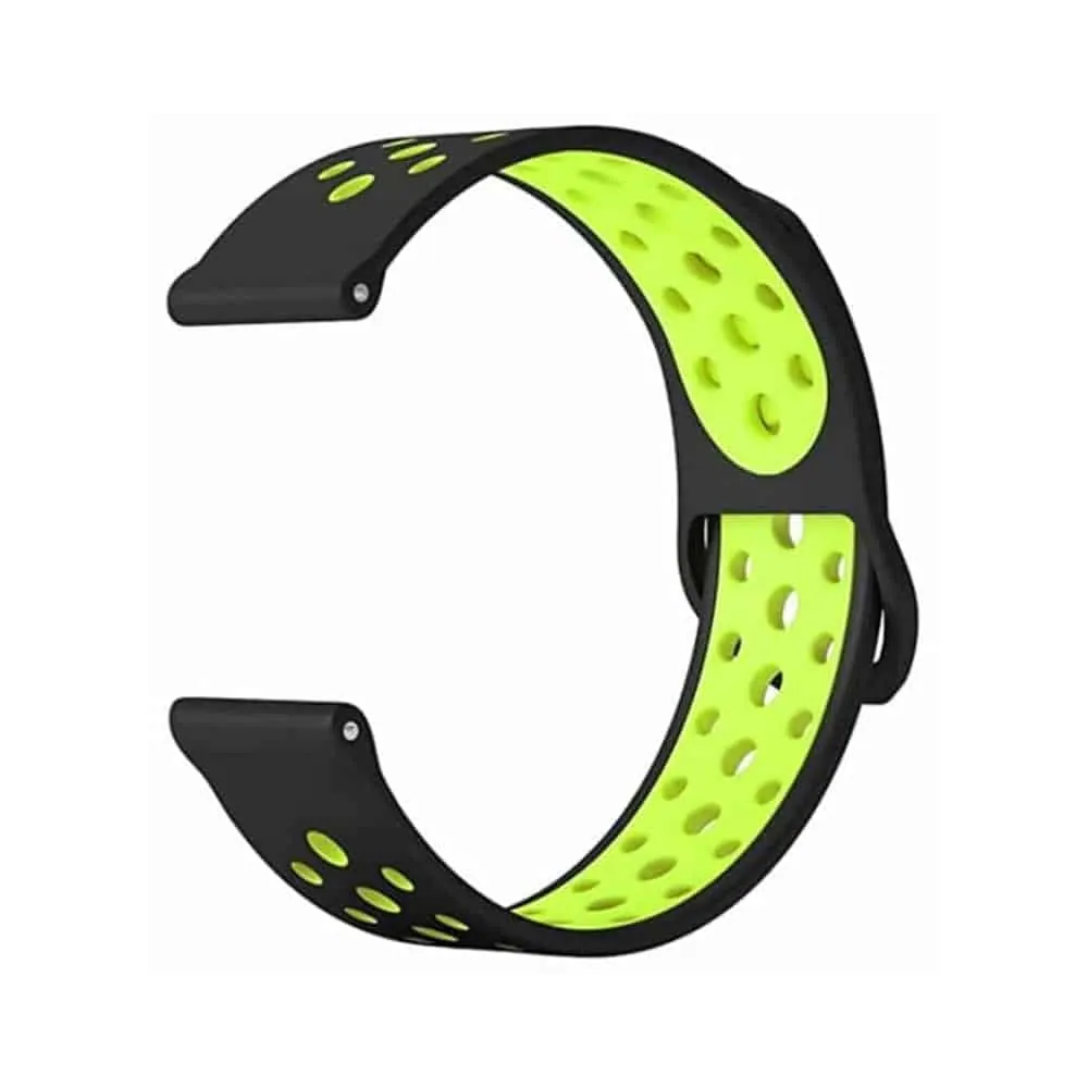 20mm Silicone Strap for Samsung / Garmin / Huawei - Black / Green