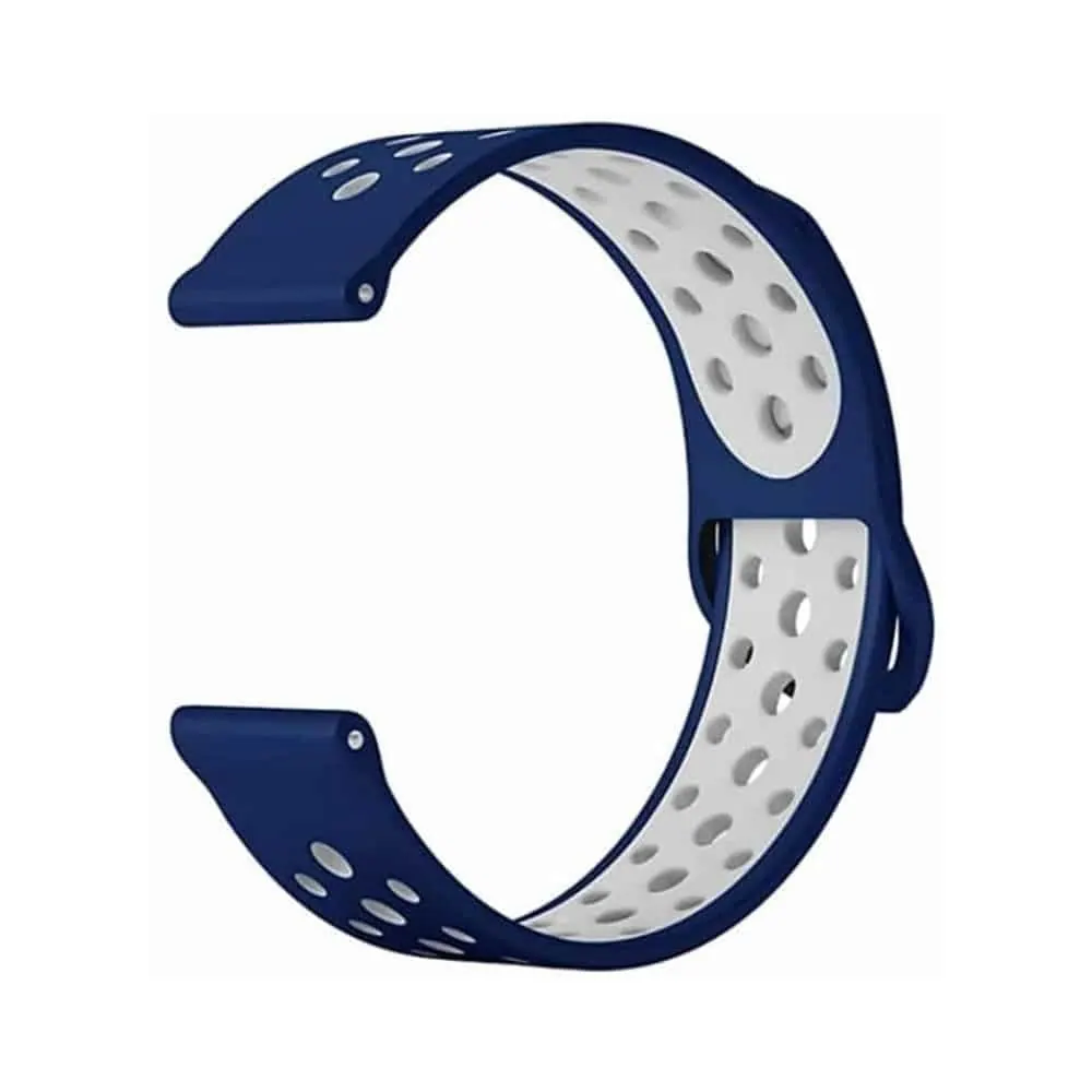 20mm Silicone Strap for Samsung / Garmin / Huawei - Navy / White
