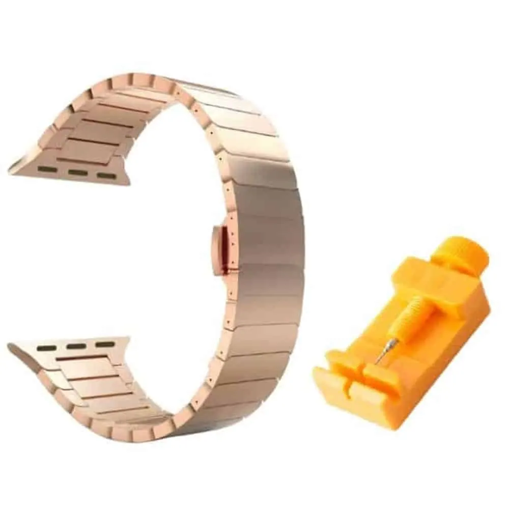 Stainless Steel Strap 38/40/41mm Apple Watch - Rose Gold + Link removal tool