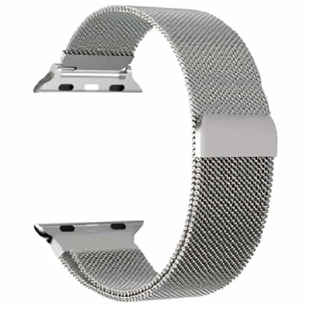 Milanese Steel Strap Compatible with iWatch - Silver - S