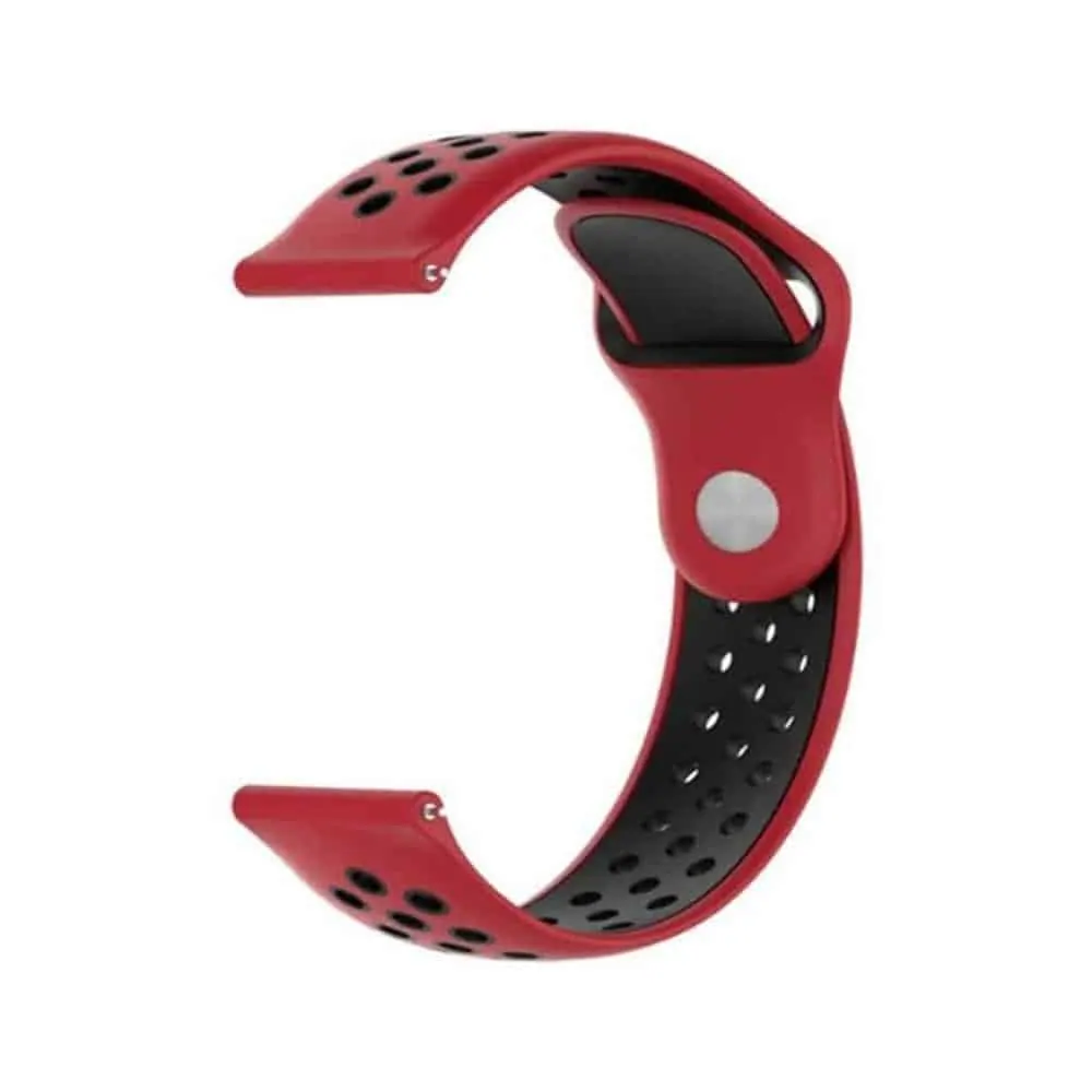 20mm Silicone Strap for Samsung / Garmin / Huawei - Black / Red