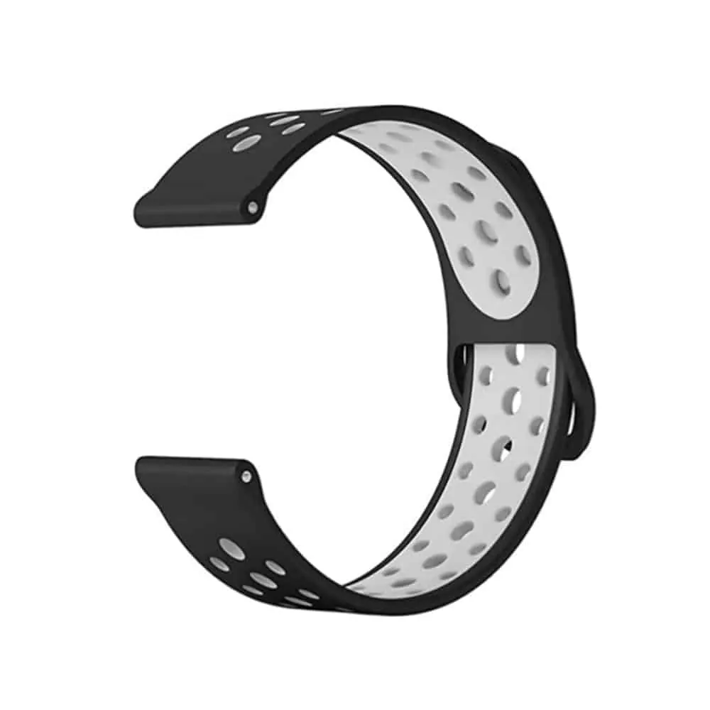 20mm Silicone Strap for Samsung / Garmin / Huawei - Black / White