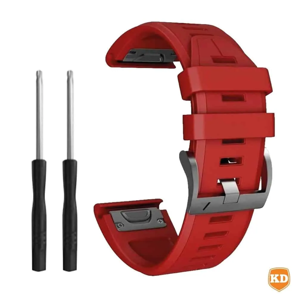 22mm EasyFit Silicone Strap for Garmin - Red