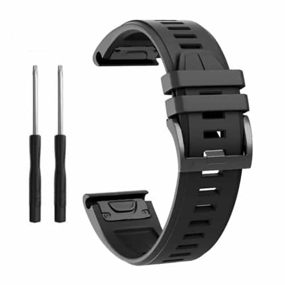 22mm EasyFit Silicone Strap for Garmin - Black