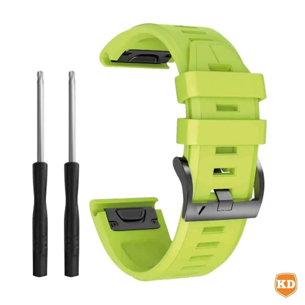 22mm EasyFit Silicone Strap for Garmin - Green