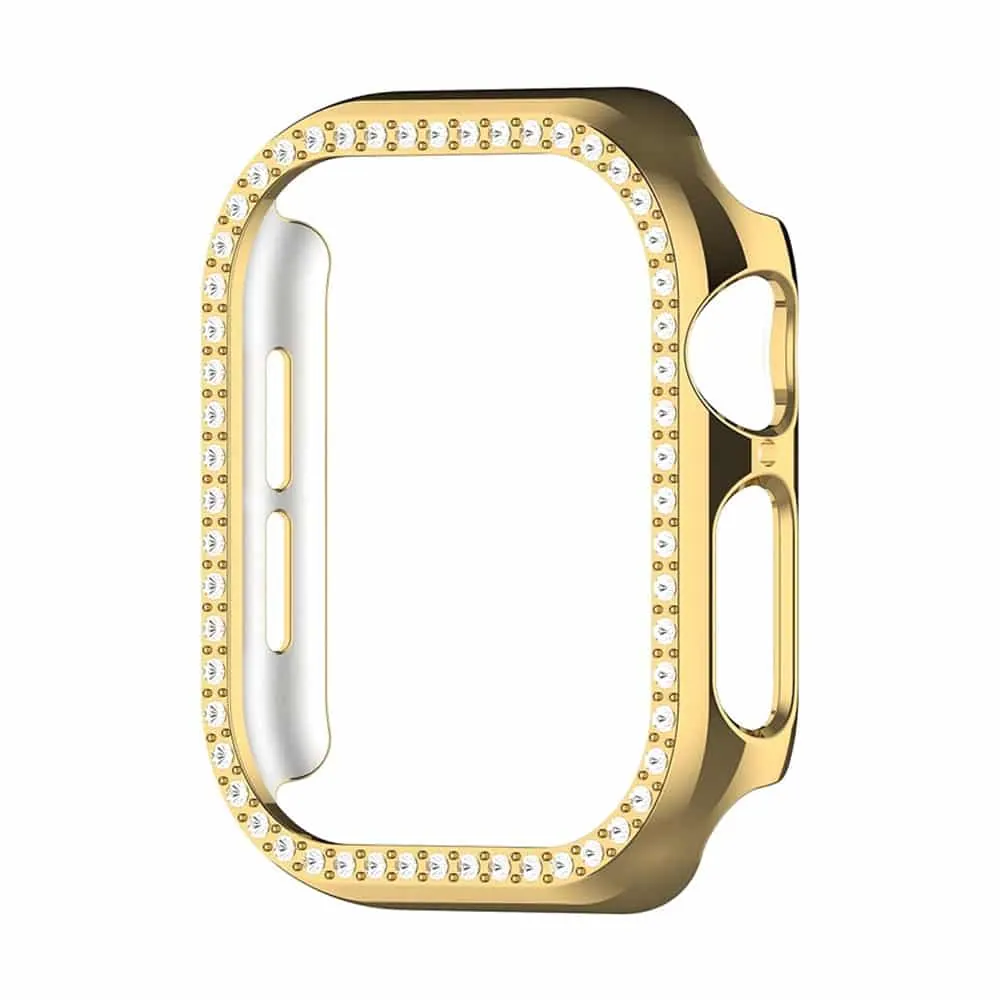 Cover with Bling Crystal Diamonds for Apple Watch 45MM Gold