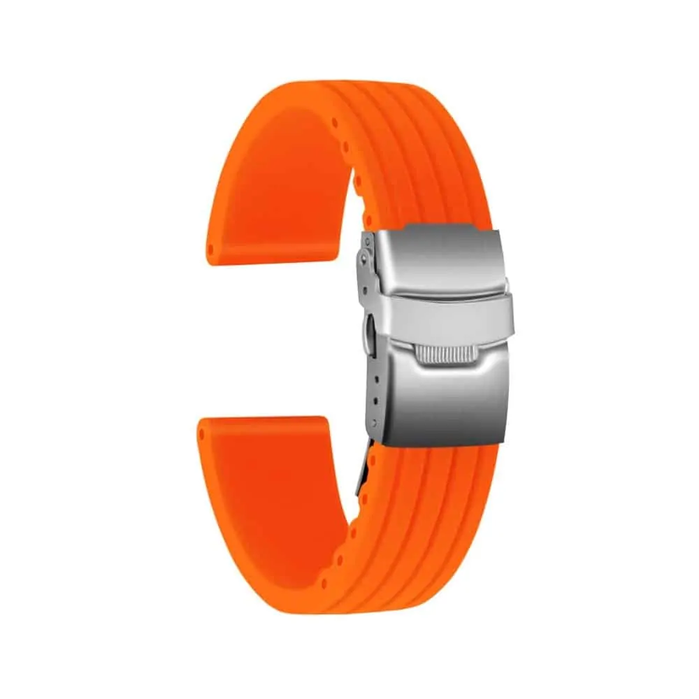20mm PinFit Silicone Strap - Orange, 1 Pack