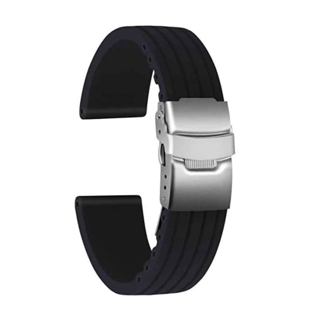 22mm PinFit Silicone Strap - Black