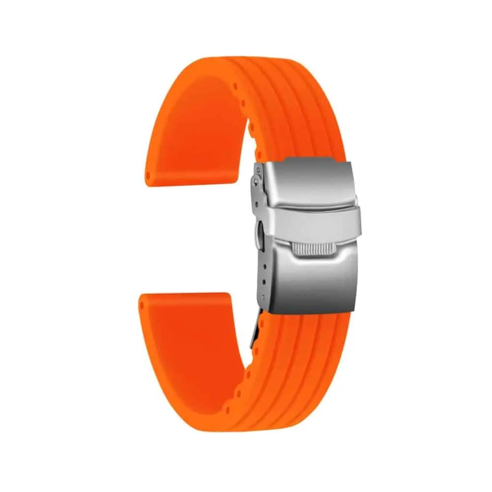22mm PinFit Silicone Strap - Orange