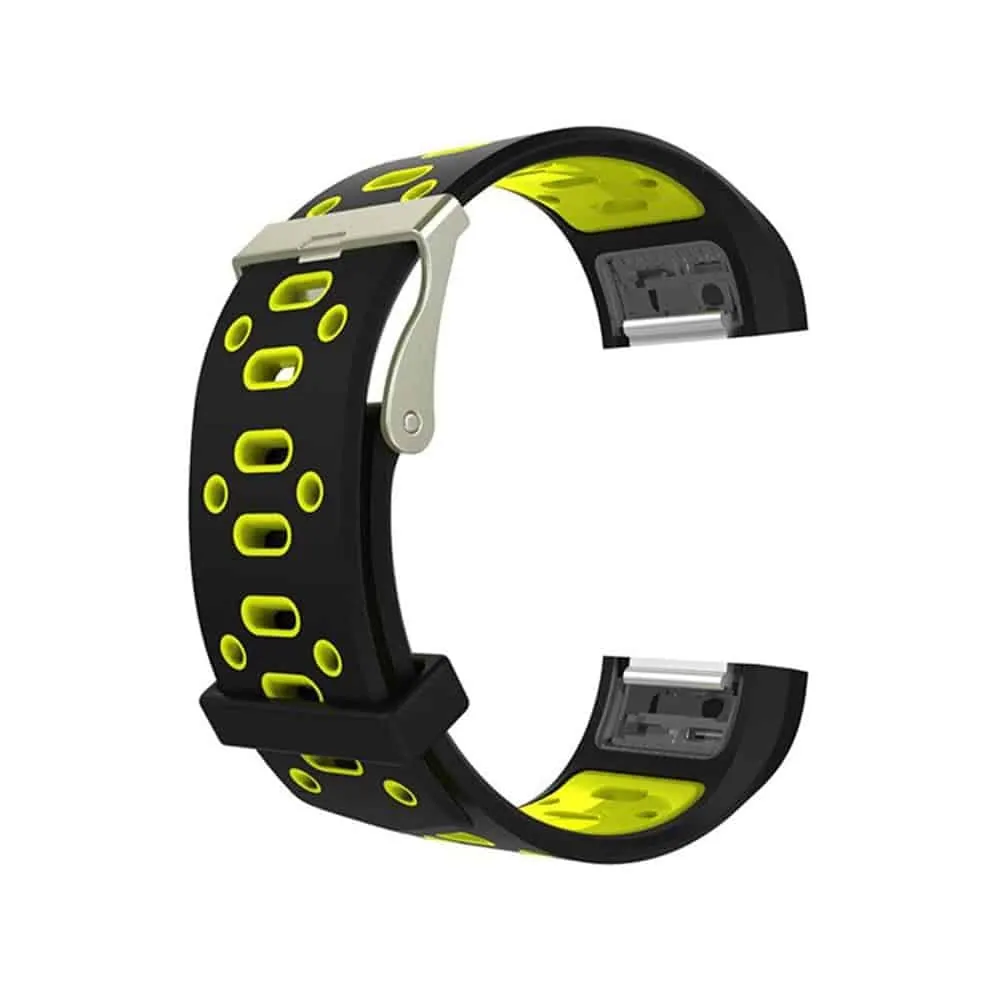 Silicone Strap for Fitbit Charge 2 -Black & Yellow