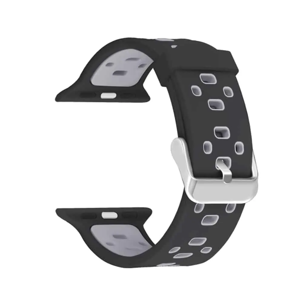 Silicone Strap for 38/40/41mm Apple Watch- Black & Grey