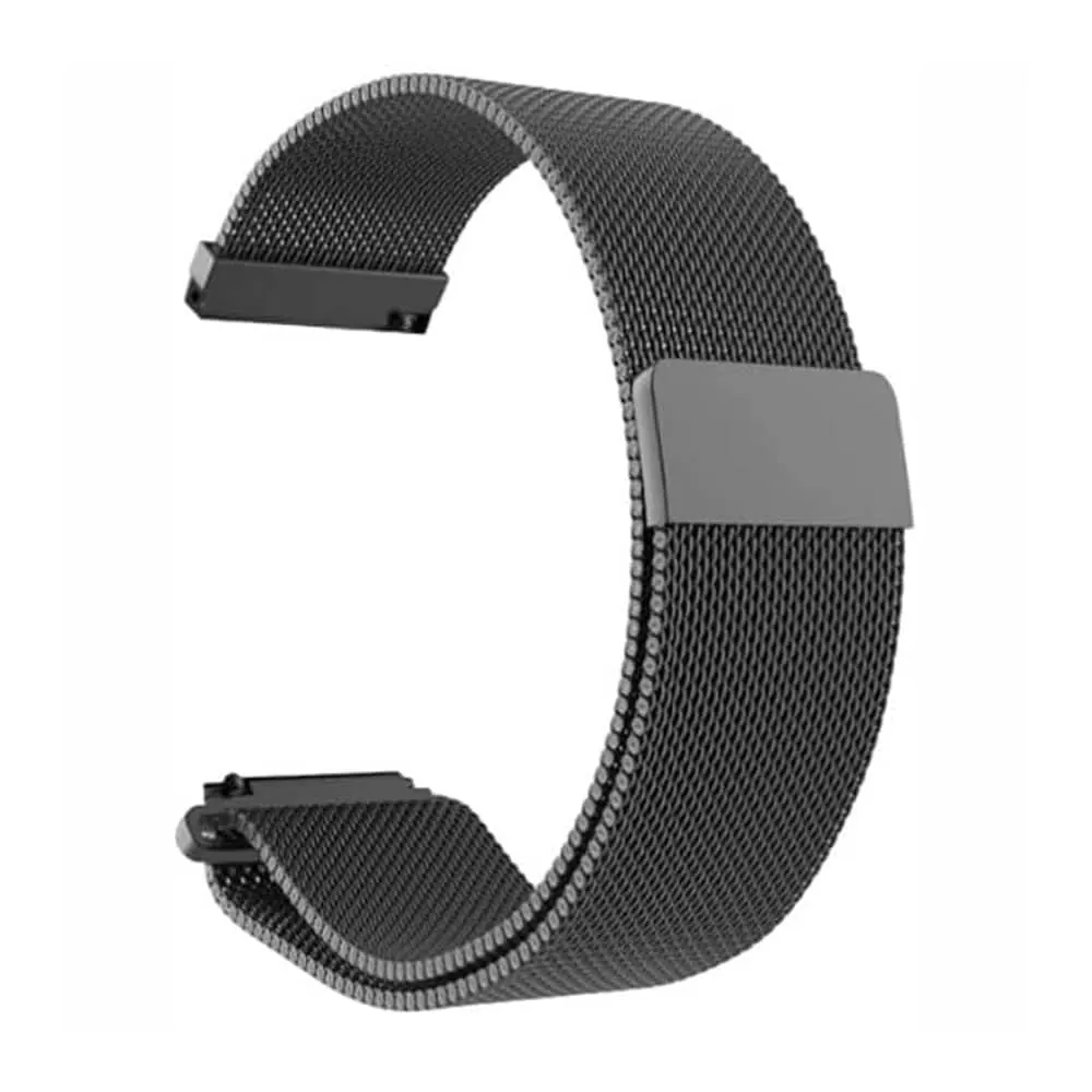 26mm Quick Release Milanese Stainless Steel Strap for Garmin - M/L - Black