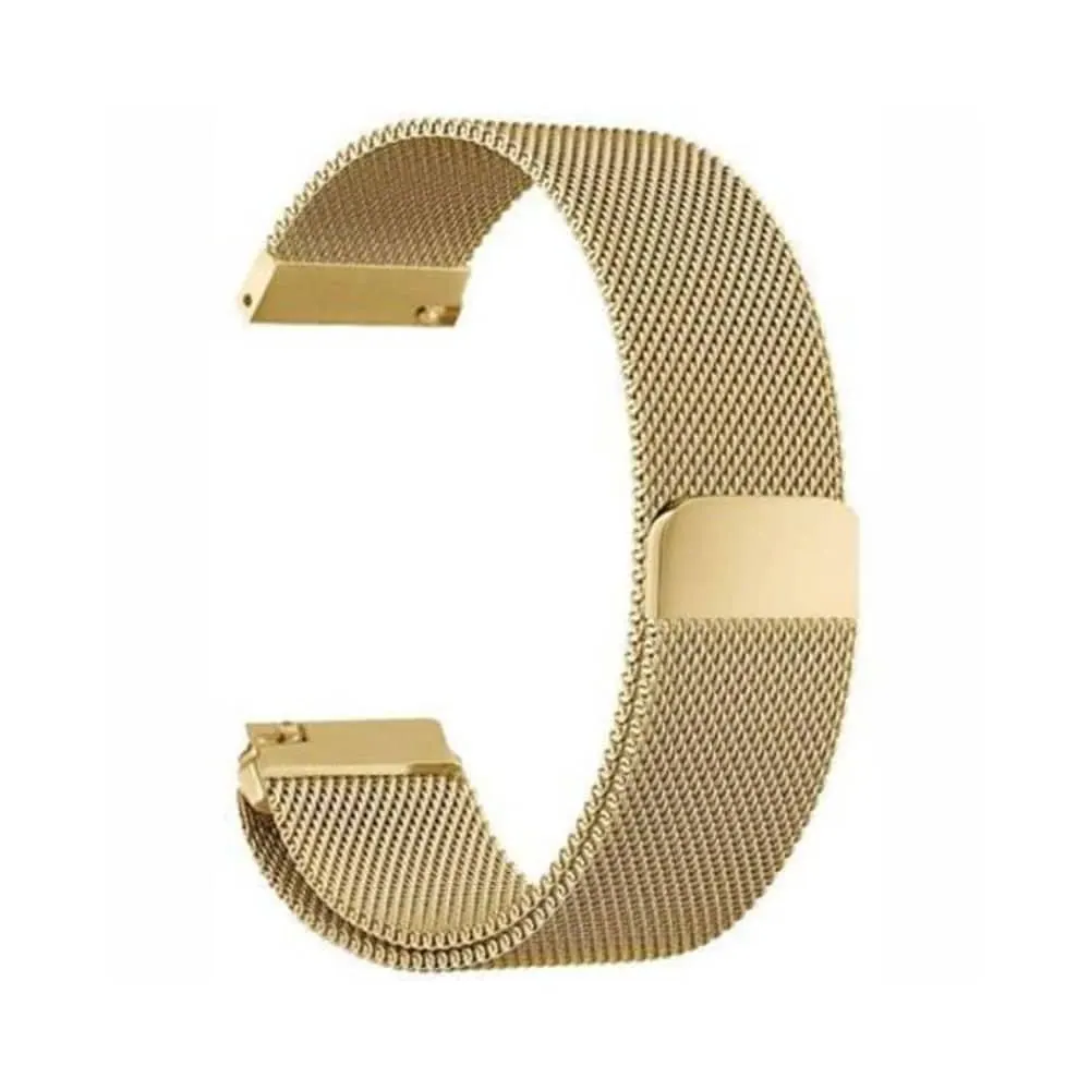 18mm Quick Release Stainless Steel Milanese Loop Strap- M/L - Gold