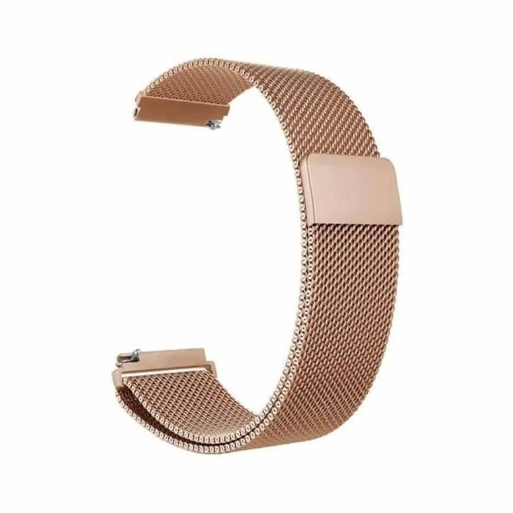 18mm Quick Release Stainless Steel Milanese Loop Strap- M/L - Rose Gold