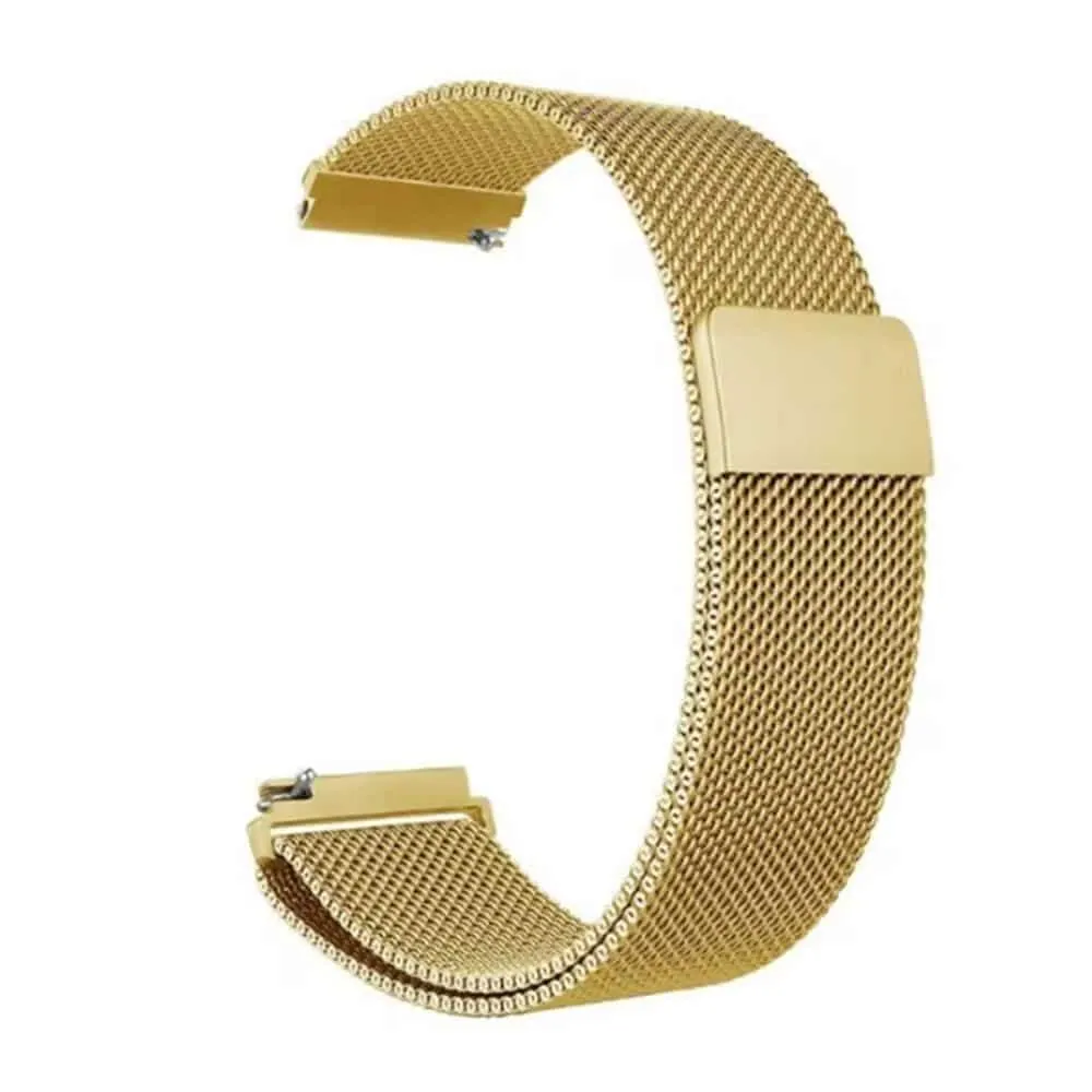 20mm Quick Release Stainless Steel Milanese Loop Strap - Gold, M/L