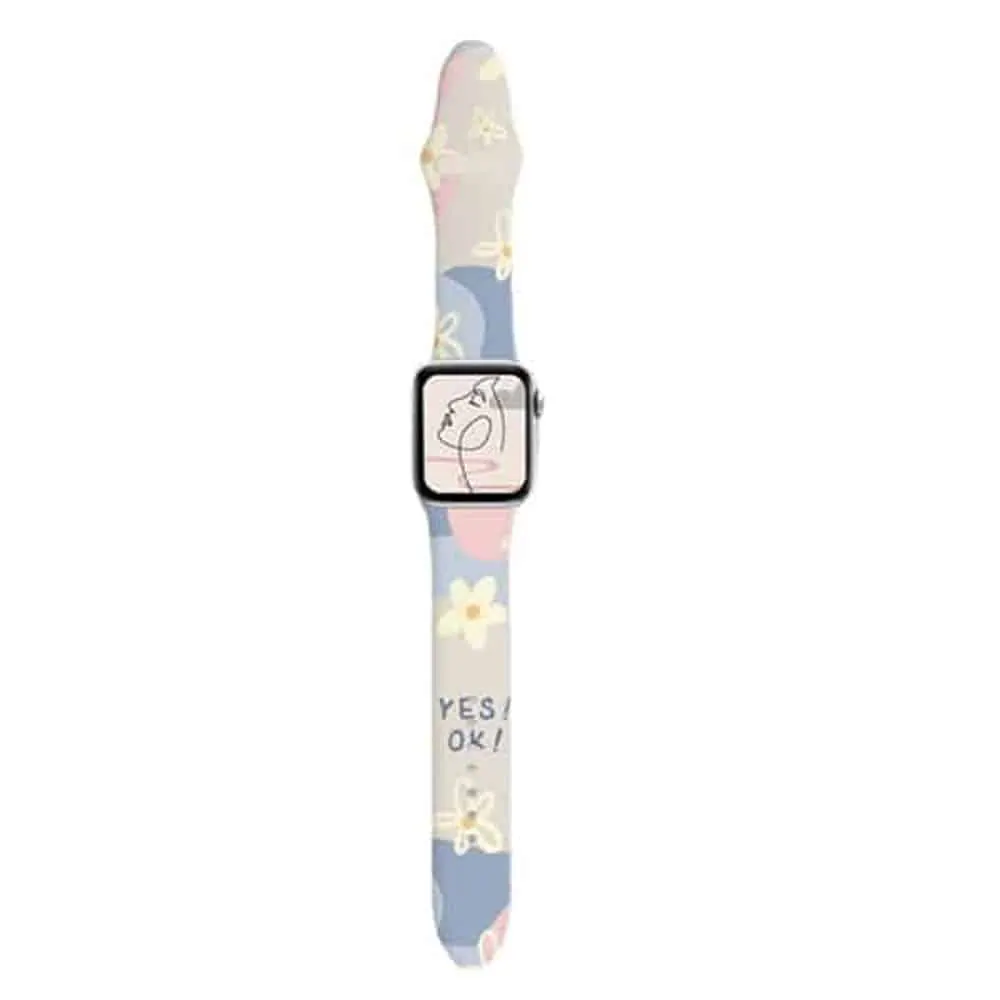 Silicone Strap for 42/44/45/49mm Apple Watch - Daisy