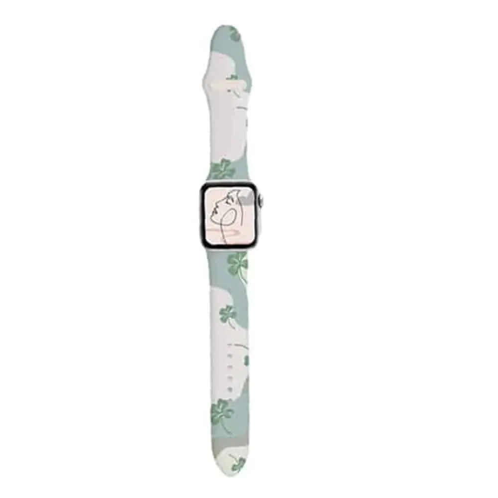 Silicone Strap for 42/44/45/49mm Apple Watch - Four Leaf Clover