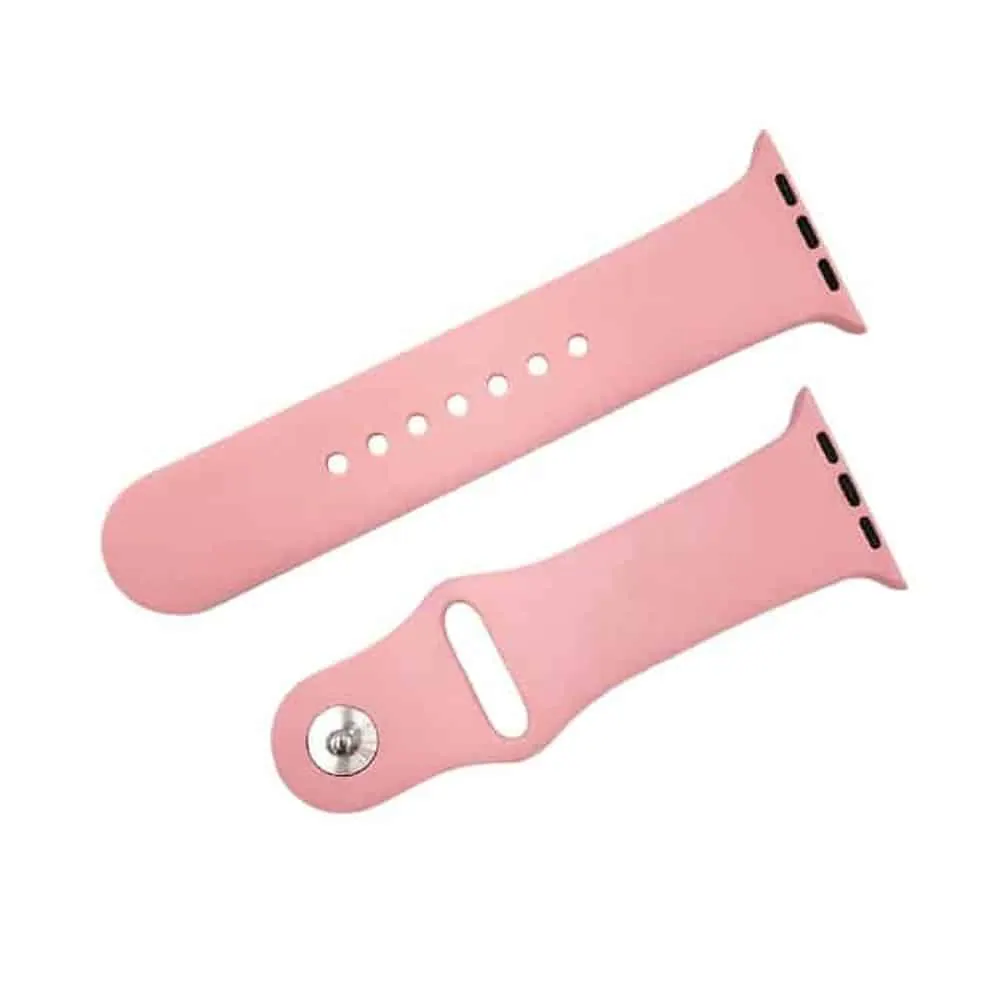 Silicone Strap Compatible with 42/44/45mm iWatch - Pink - M-L