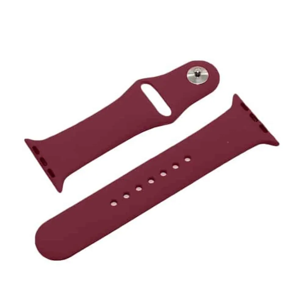 Silicone Strap for 42/44/45/49mm Apple Watch (S/M) - Red Wine