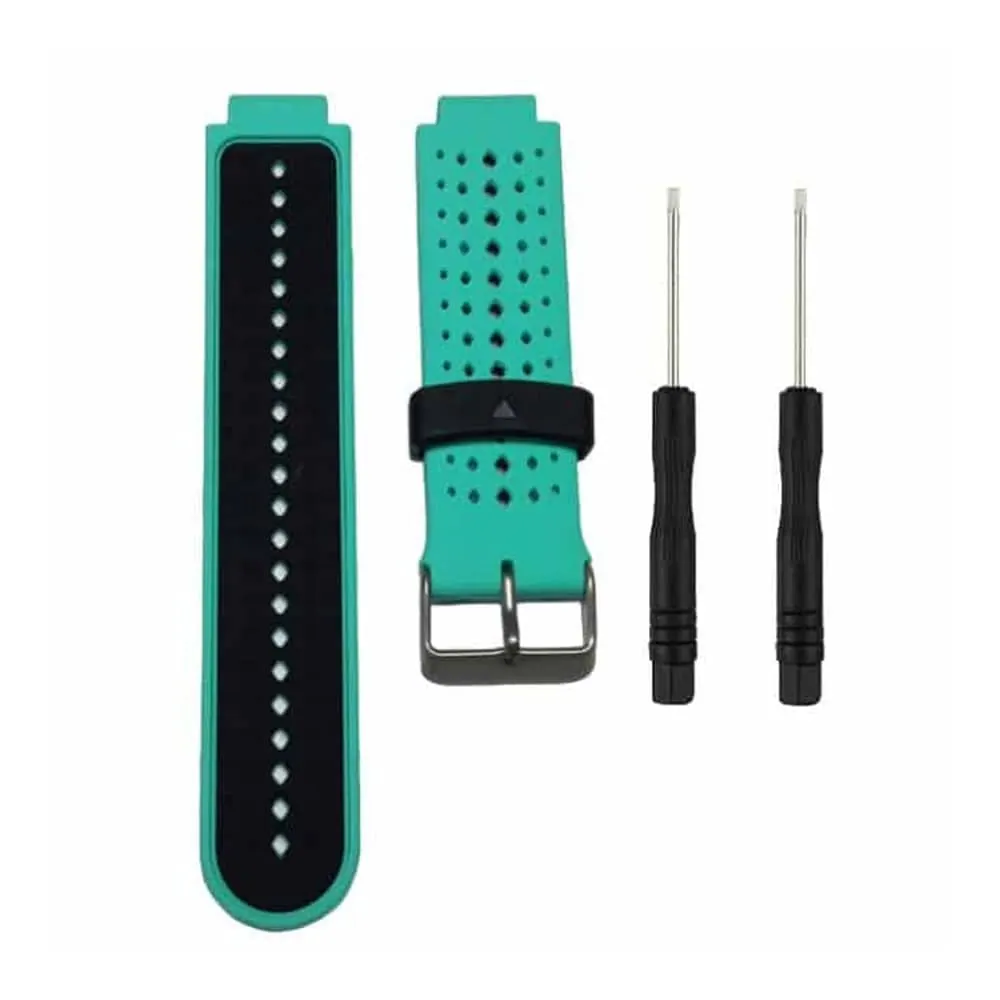 23mm Silicone Strap for Garmin Forerunner 220-Frost Blue/Black