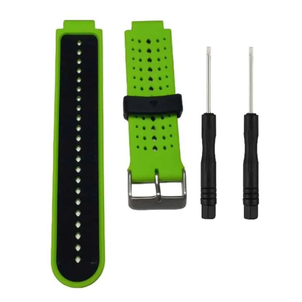Garmin Forerunner silicone strap - Green & black