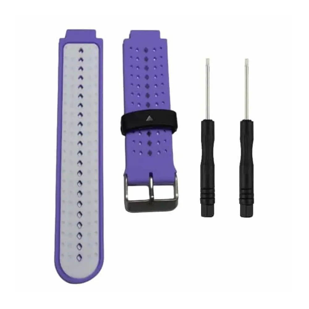 Silicone Strap for Garmin Forerunner 220/230/235/630/620/735 - Purple & White