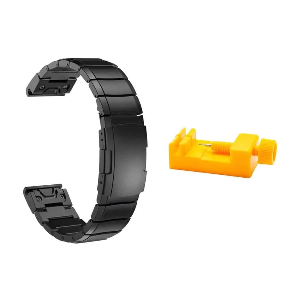 20mm EasyFit Stainless Steel Strap w/ Tool for Garmin - Black