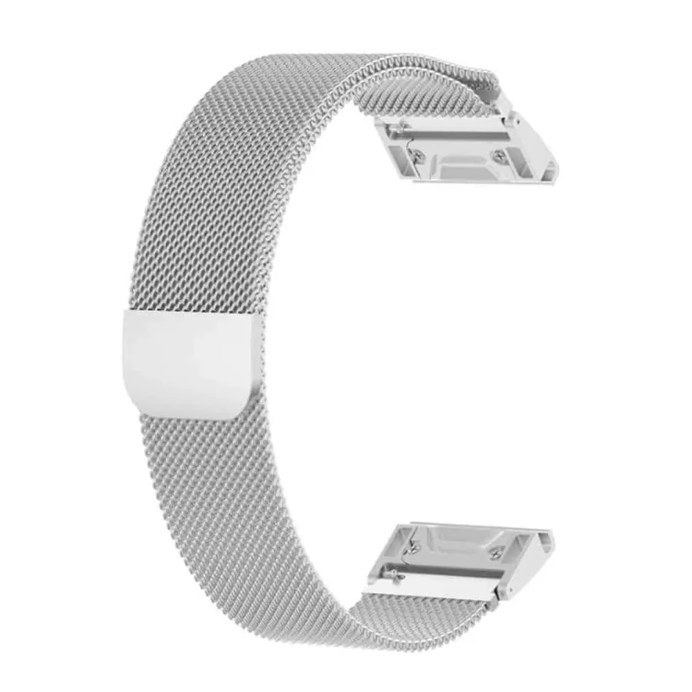 22mm EasyFit Milanese Stainless Steel Strap for Garmin - Silver