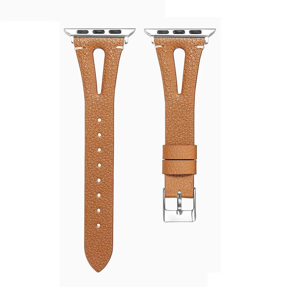 Leather Strap Compatible with 38/40/41mm Apple Watch - Red