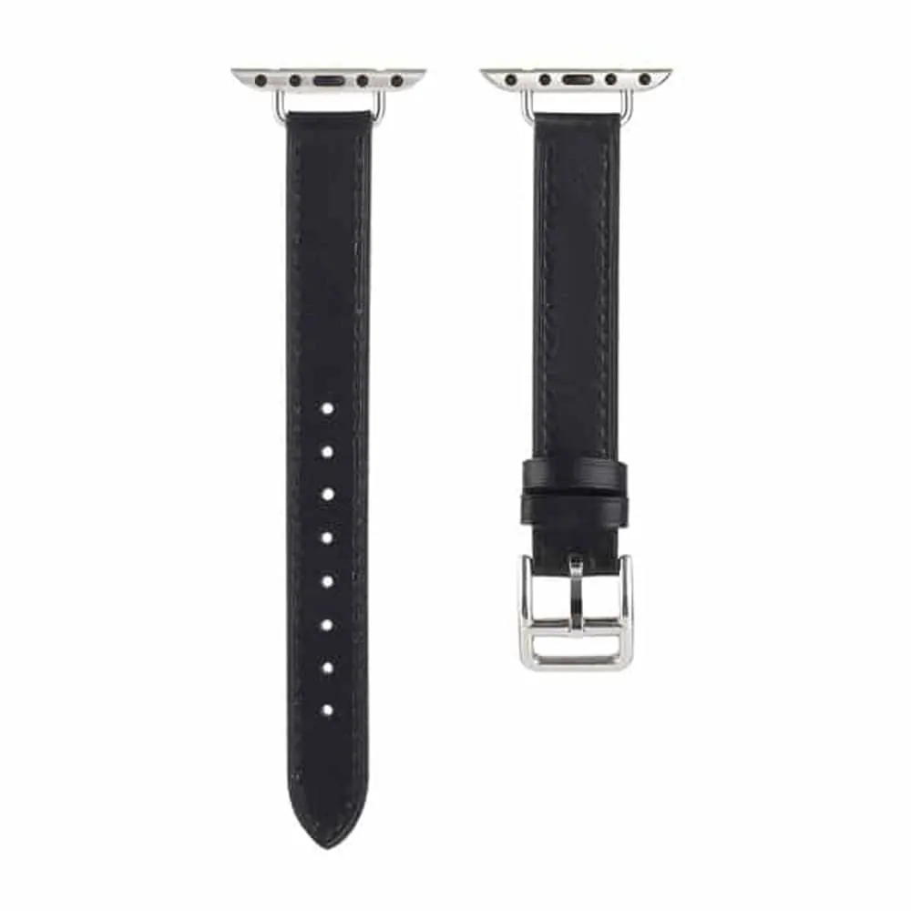 Slim Leather Band Strap for Apple Watch 38/40/41mm - Black