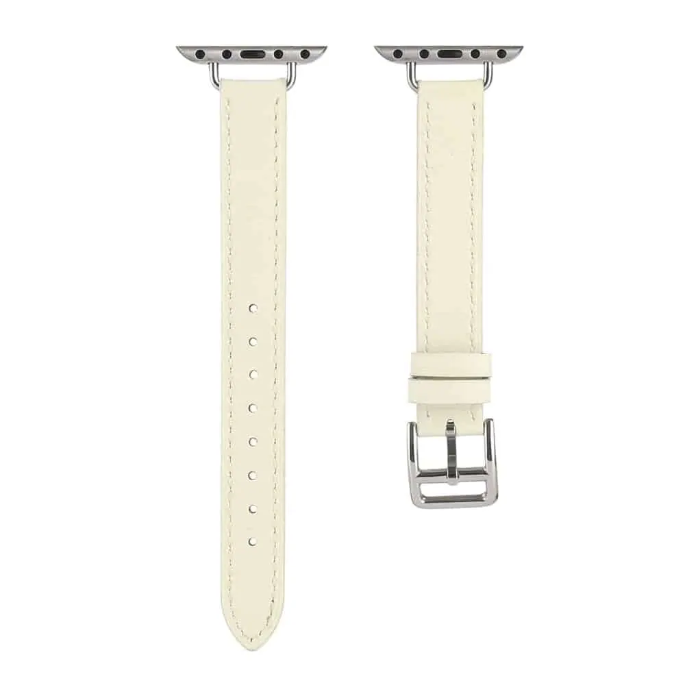 Slim Leather Band Strap for Apple Watch 42/44/45/49mm - White