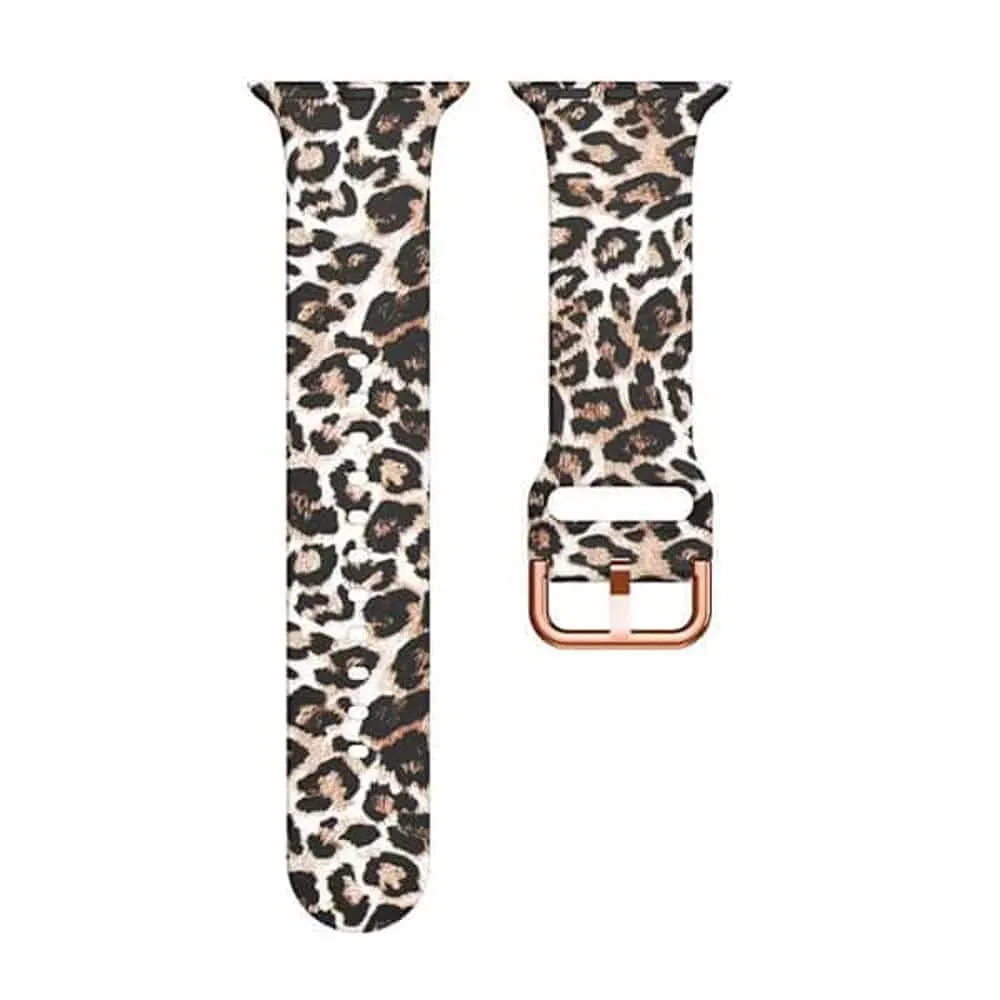 Leopard Animal Print Silicone Strap for 38/40/41mm Apple Watch