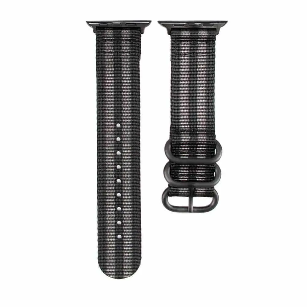 38/40/41mm Apple Watch nylon strap - Black & grey