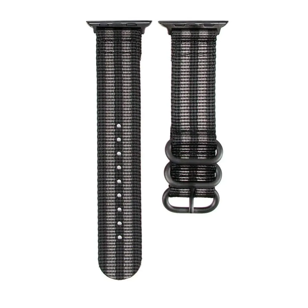 42/44/45/49mm Apple Watch nylon strap - Black & grey