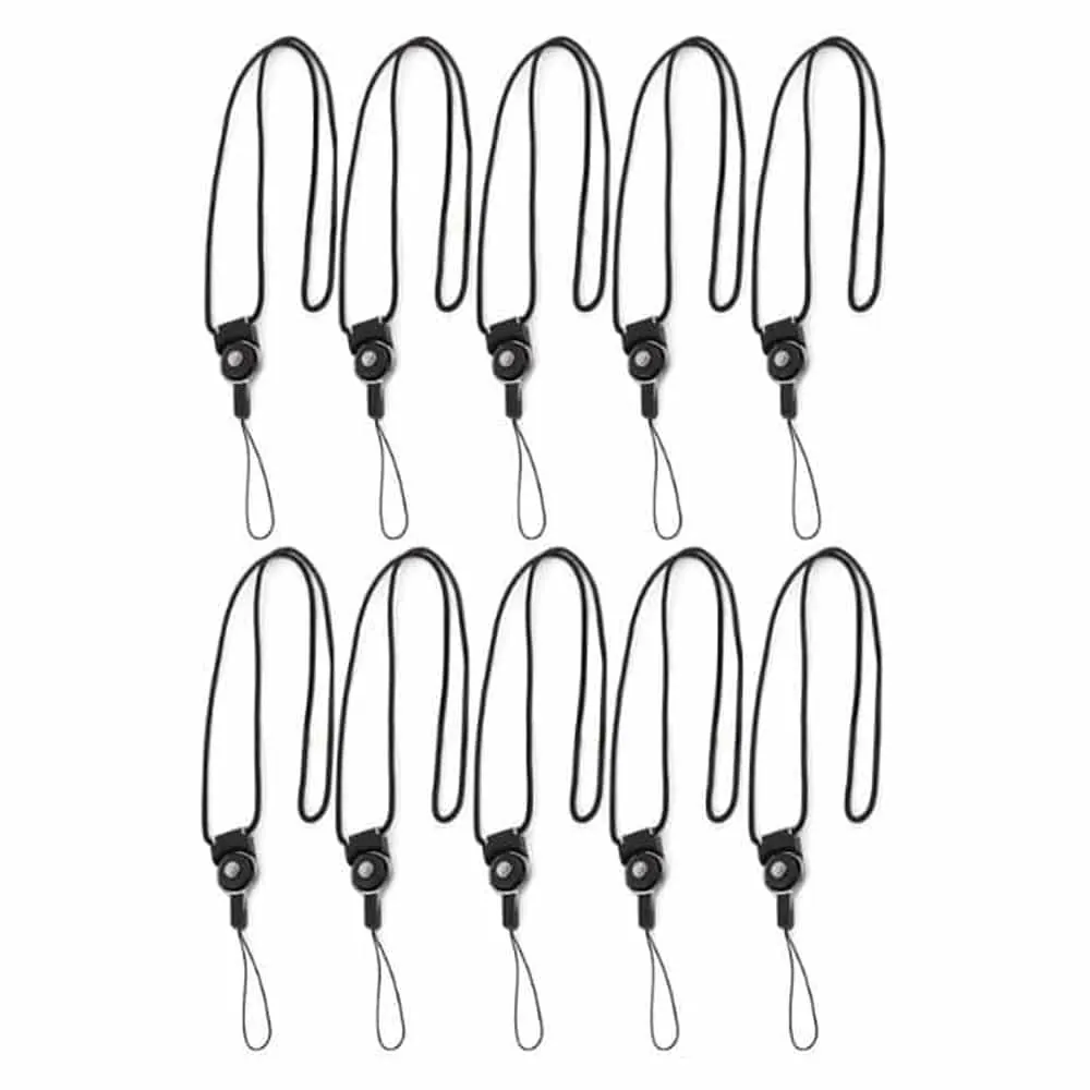 Rotating Nylon Lanyard for Phone Keys ID Card USBs - 10 Pack