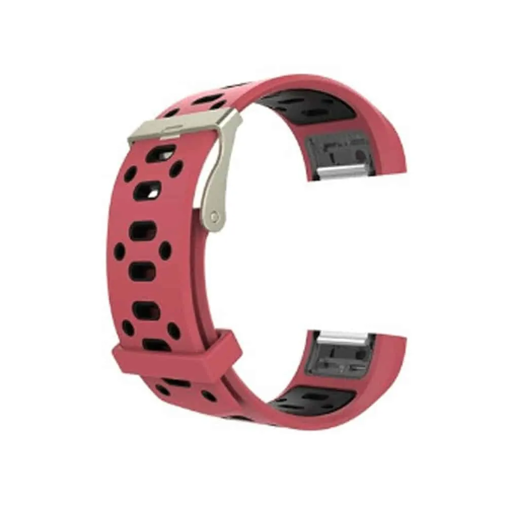 Silicone Strap for Fitbit Charge 2- Black & Pink- S/M