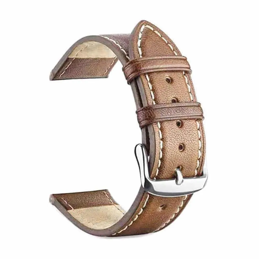 Polar Vantage M replacement genuine leather strap - Light Brown