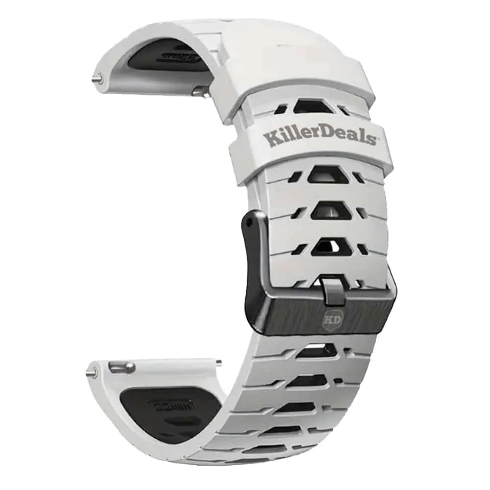 20mm Quick Release Silicone Strap - White & Black