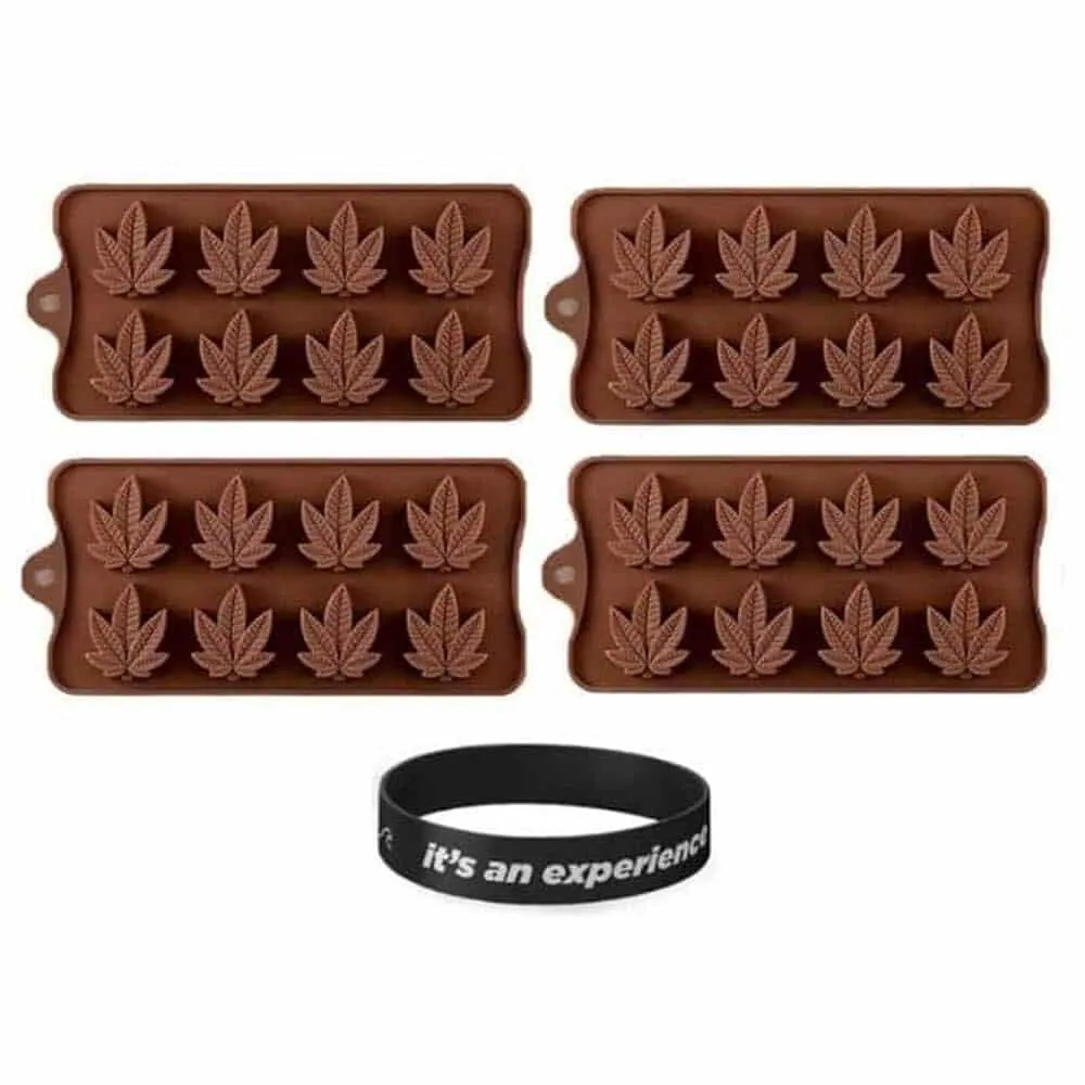 Weed Leaf Candy Chocolate Non-Stick Silicone Mould x4 Combo