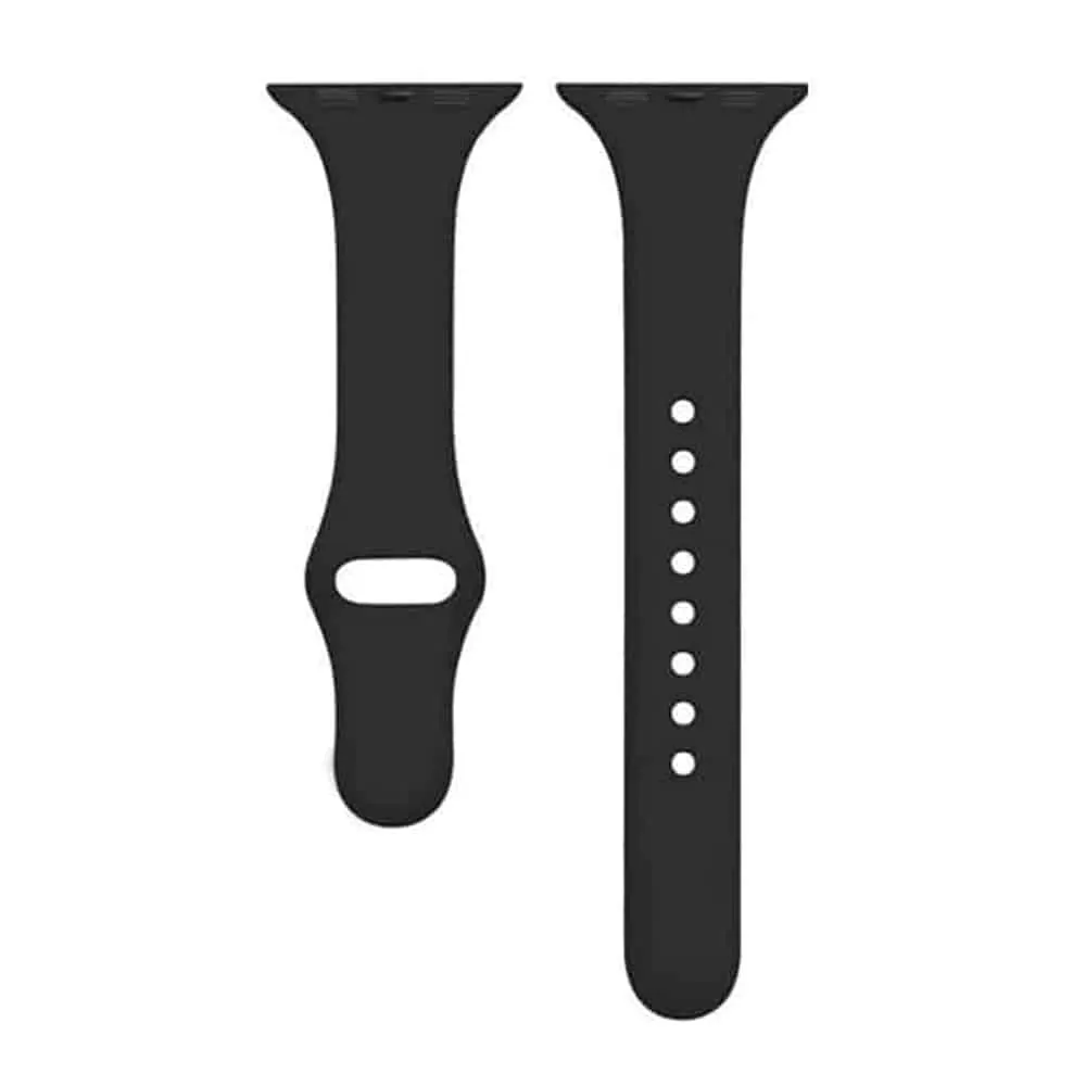 Slim Style Silicone Strap for 42/44/45/49mm Apple Watch- Black