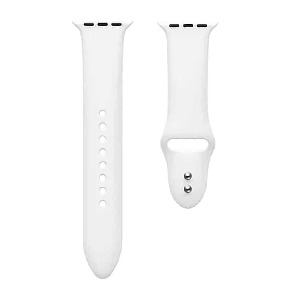 Slim Style Silicone Strap for 42/44/45/49mm Apple Watch- White